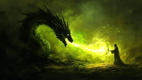 Green Fire Dragon Confrontation