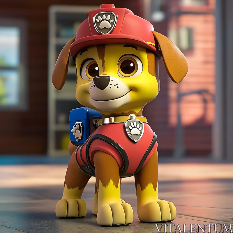 Animated Puppy Character in Costume AI Image