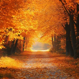 Golden Autumn Forest Trail