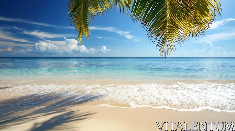 Peaceful Ocean View with Palm Trees AI Image