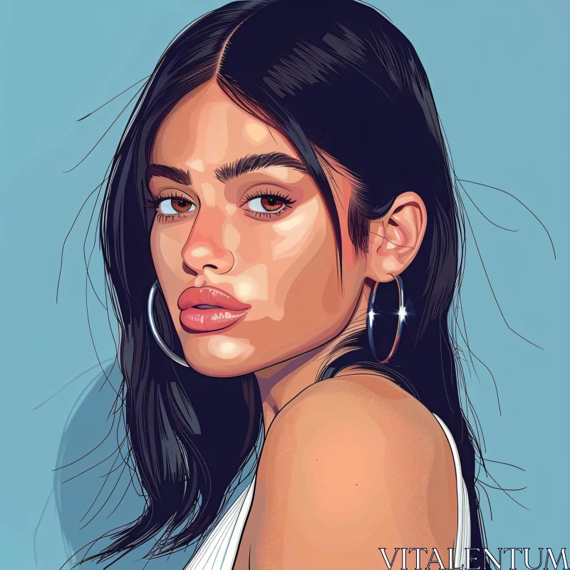 Kylie Jenner Modern Illustration AI Image