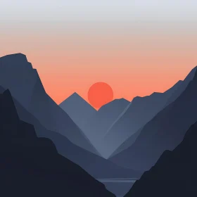 Tranquil Mountain View at Sunset