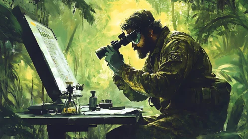 Scientist in Jungle Lab