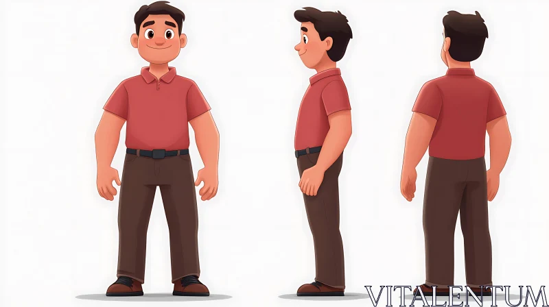 AI ART Cartoon Man Character Design Illustration