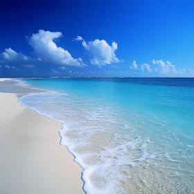 Seascape with Turquoise Water and White Sand