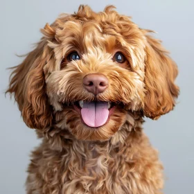 Cheerful Fluffy Brown Puppy