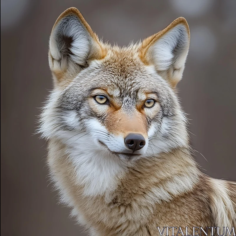 Coyote Close-Up - Detailed Animal Portrait AI Image