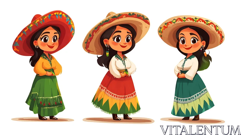 AI ART Traditional Mexican Cartoon Characters