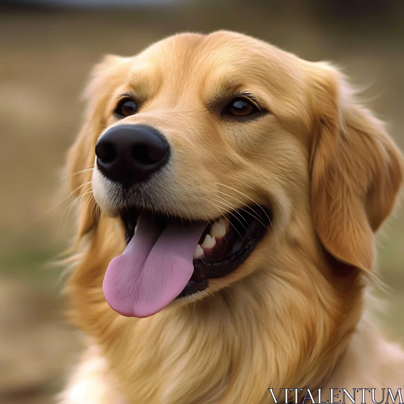 Happy Golden Retriever Dog AI Image