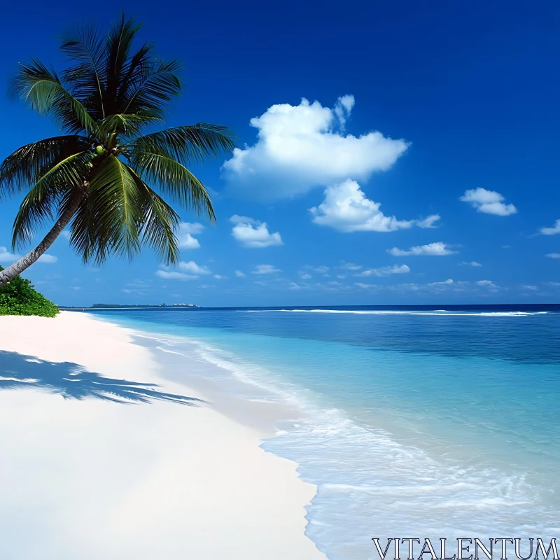 AI ART Tropical Island Paradise with Azure Sea