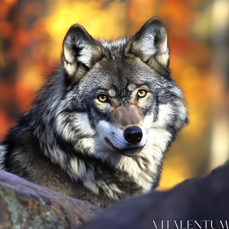 Wolf in the wild AI Image