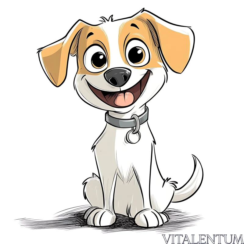 Cheerful Cartoon Puppy Illustration AI Image