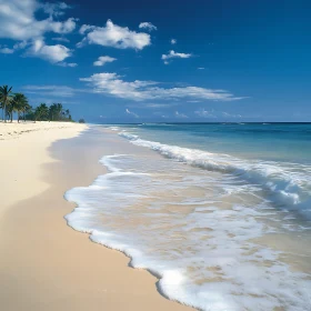 Seascape with Waves and Blue Sky