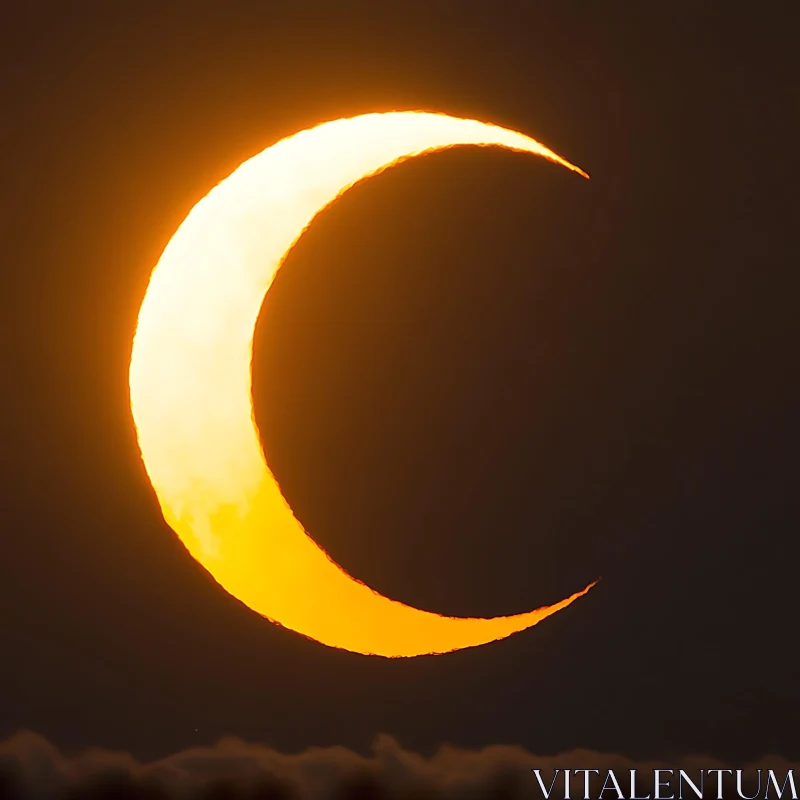 Ethereal Crescent Solar Eclipse AI Image