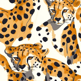 Seamless Cheetah Print Wild Cats