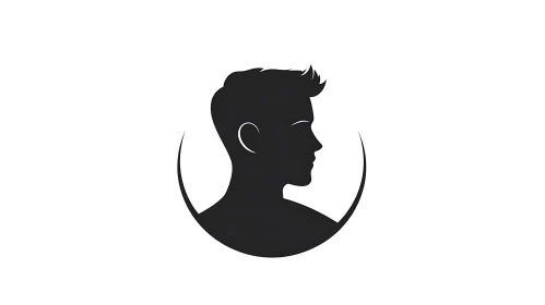 Profile of Man Head Silhouette Art