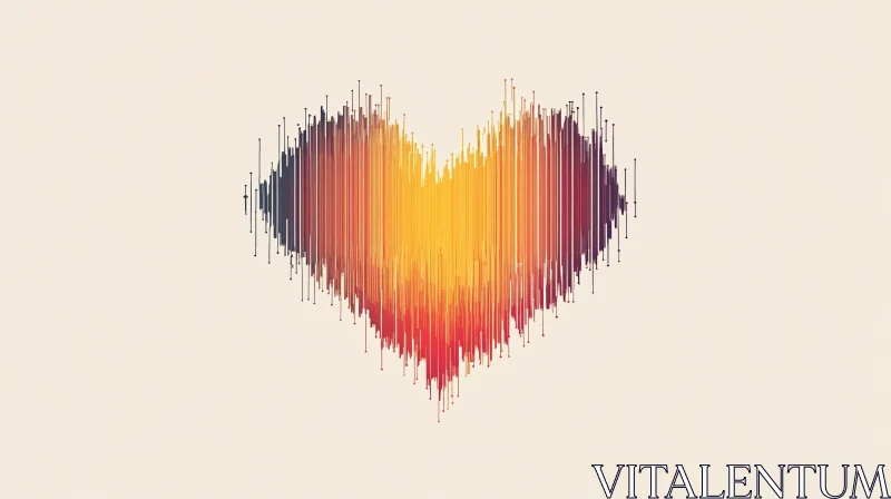 Colorful Abstract Heart Lines Design AI Image