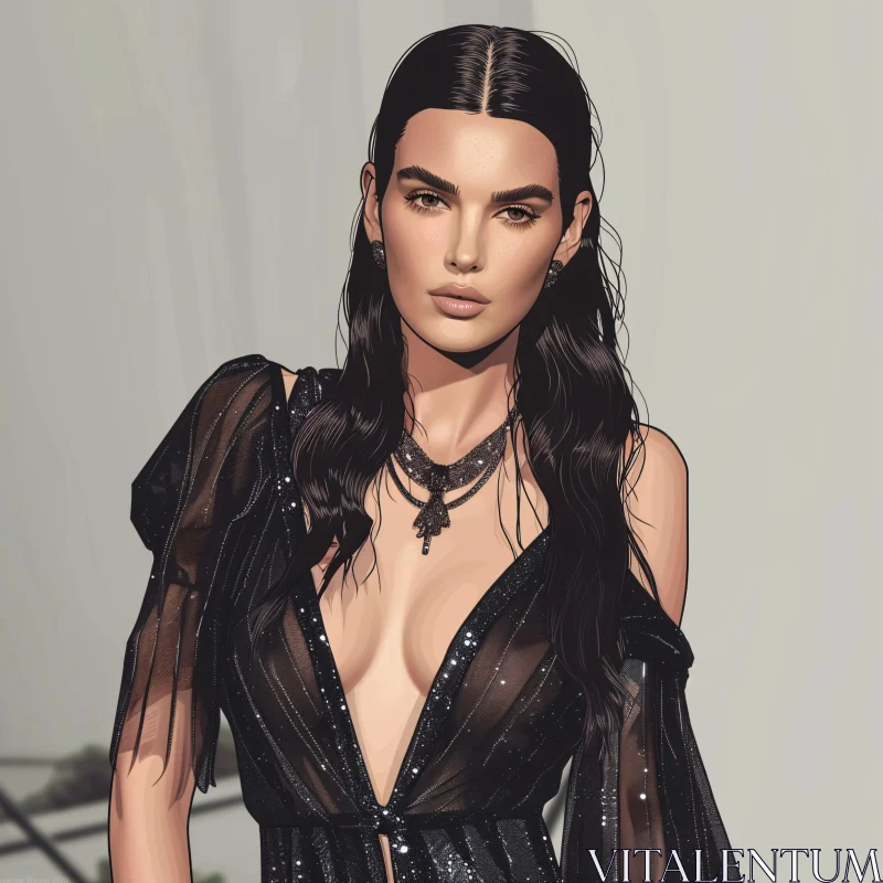 AI ART Elegant Portrait of Kendall Jenner