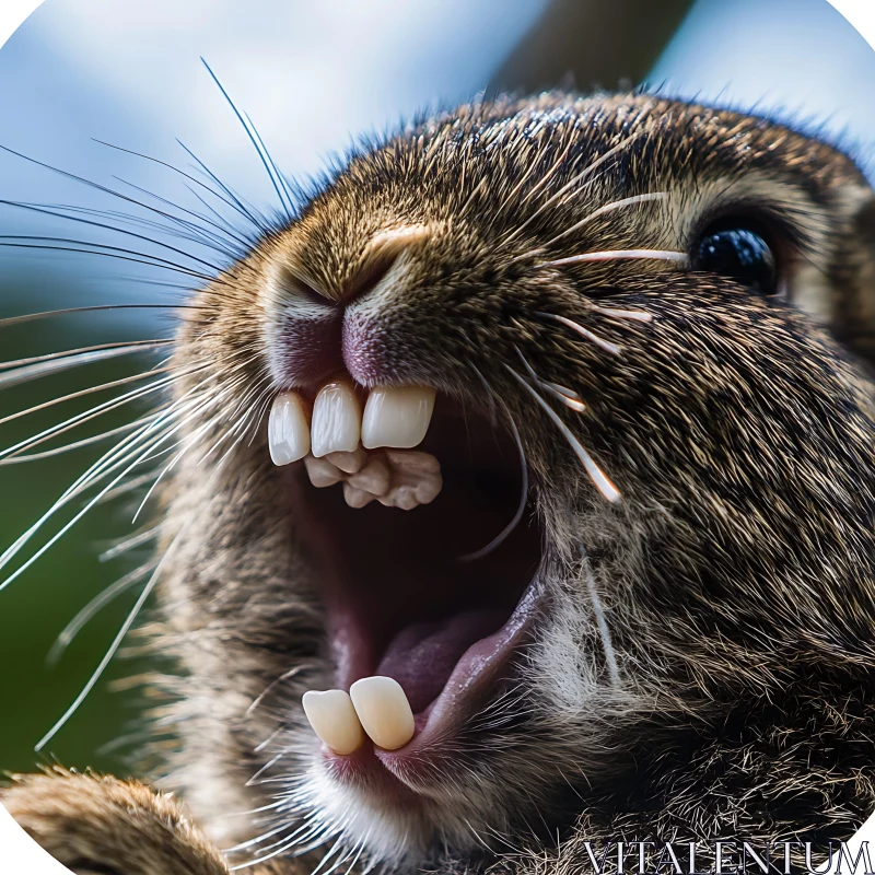 Detailed Rabbit Teeth Portrait AI Image