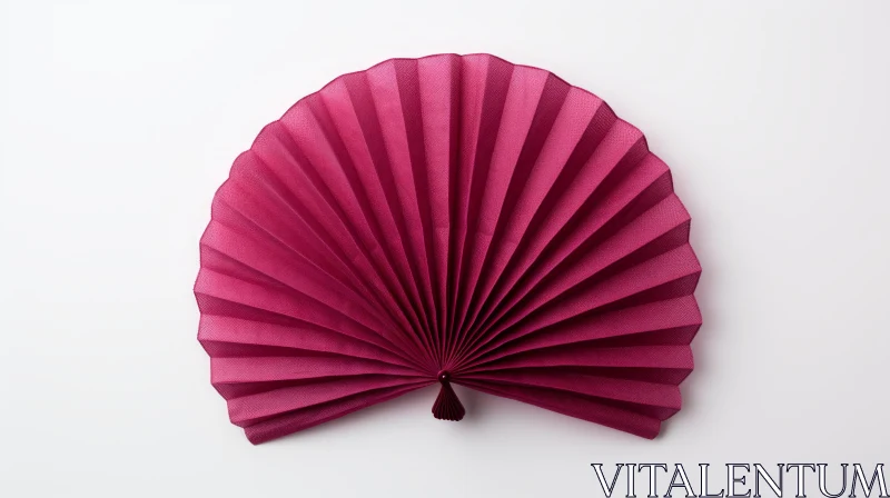 Captivating Purple Paper Fan on White Wall | Delicate Artwork AI Image
