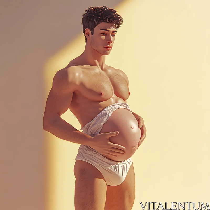 Pregnant Man Conceptual Art AI Image