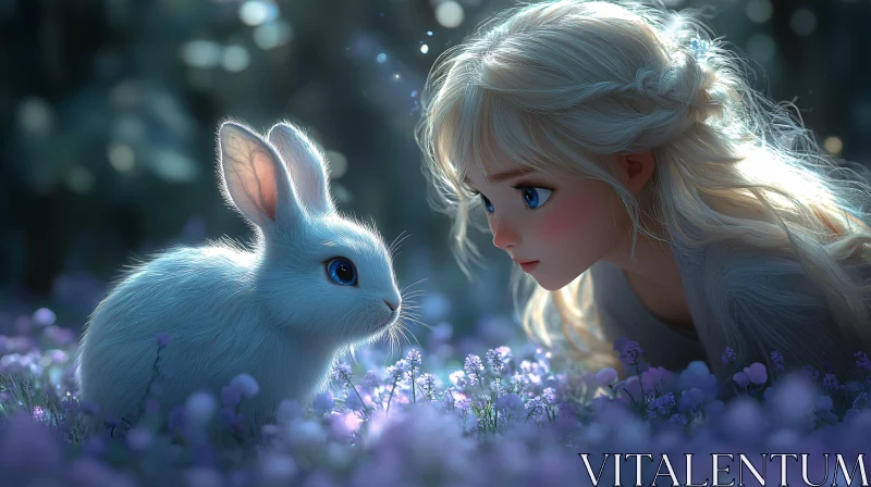 AI ART Enchanting Encounter with a Bunny