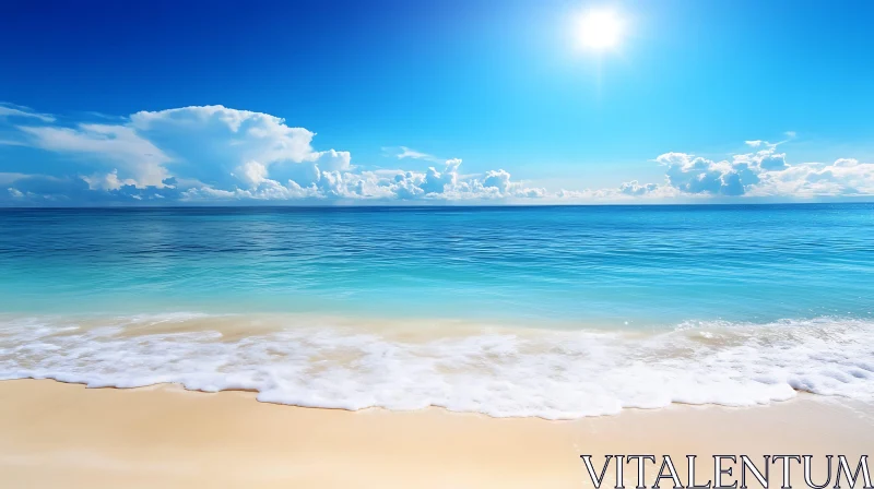 AI ART Seascape with Azure Water and White Sand