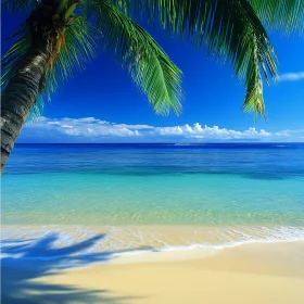 Idyllic Beach Scene with Azure Waters