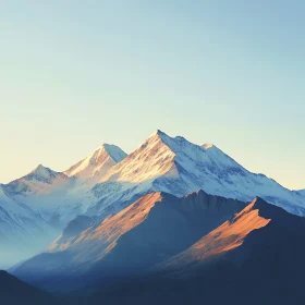 Alpine Mountain Range Snow Capped Peaks