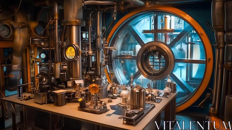 Retro-Futuristic Steampunk Lab AI Image