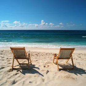 Seaside Relaxation: Two Chairs on the Beach