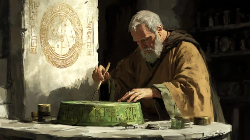 Ancient Alchemist at Work