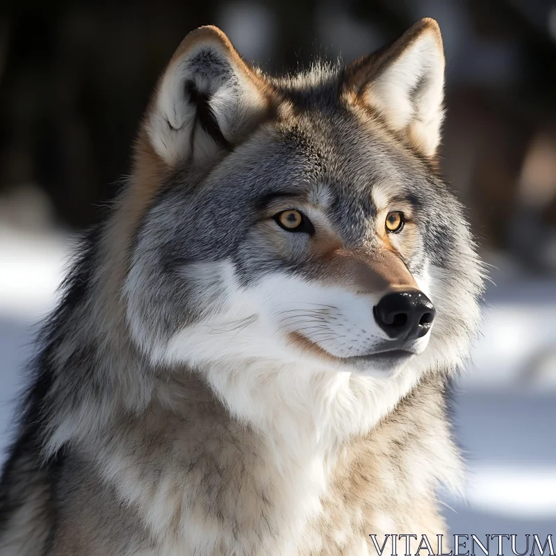 Close-up of a Wild Wolf AI Image