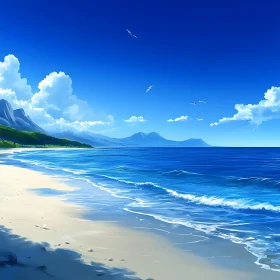 Coastal Serenity: Ocean and Sky