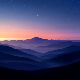 Starry Night Over Mountain Peaks