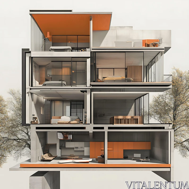 Architectural Sectional Home Design AI Image