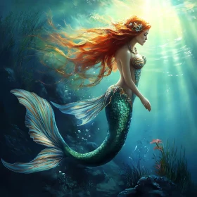 Underwater Mermaid in Sunlight