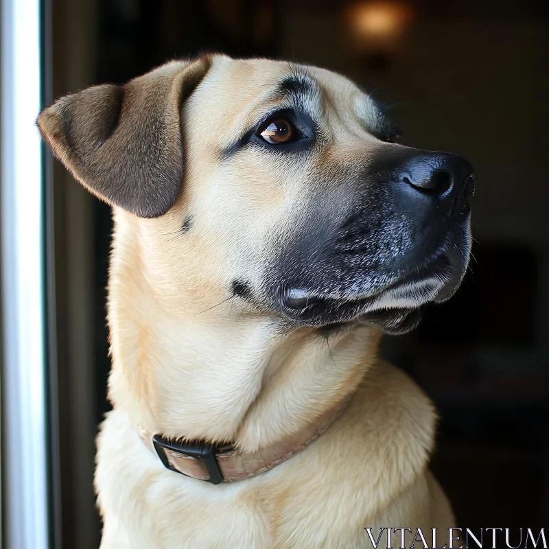 Expressive Dog Portrait in Natural Light AI Image