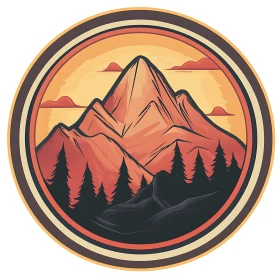 Mountain Range at Sunset Emblem