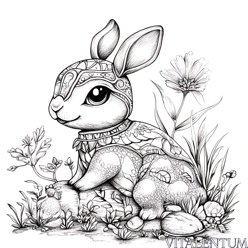 Detailed Bunny Illustration AI Image