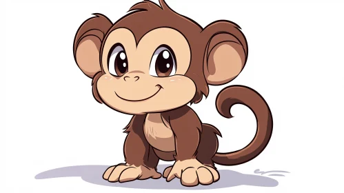 Adorable Cartoon Monkey Art