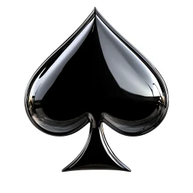 Reflective Black Spade from a Card Deck