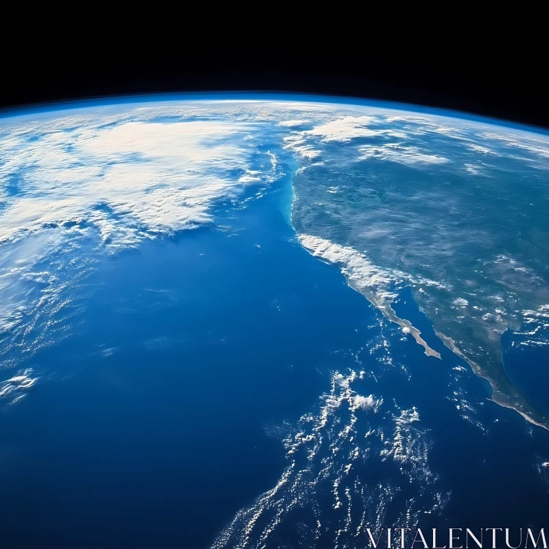 AI ART Blue Planet: Earth as Seen from Orbit