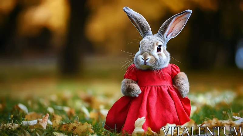 AI ART Whimsical Rabbit in Autumn Attire