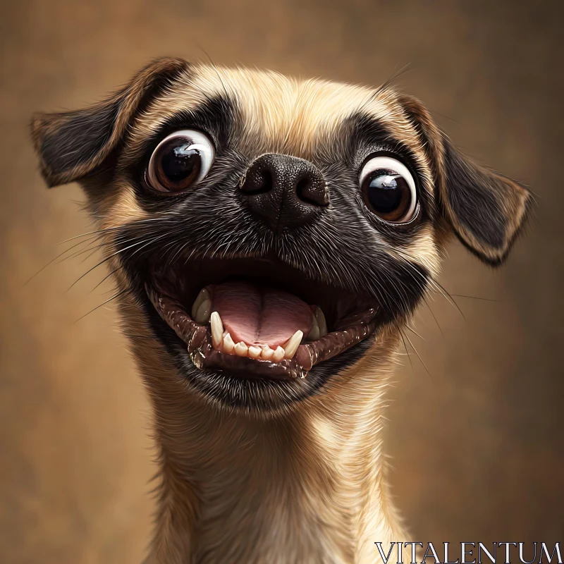 Joyful Dog with Expressive Eyes AI Image