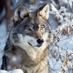 Snowy Wolf Portrait