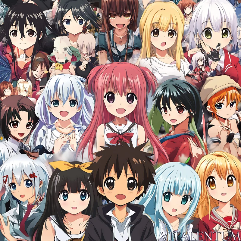 Colorful Anime Character Collection AI Image