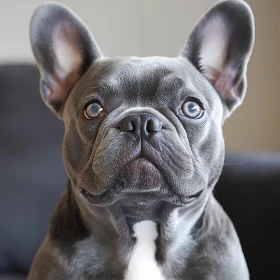 Detailed Close-Up of French Bulldog