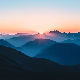 Mountain Range at Sunrise