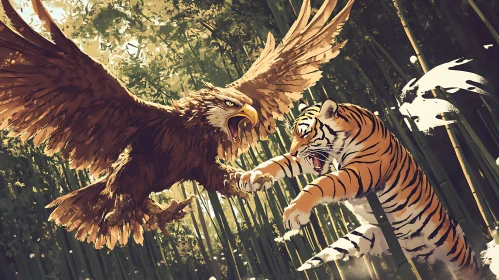 Epic Battle: Eagle vs. Tiger